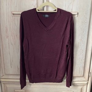 LE31 Maroon V-neck Sweater